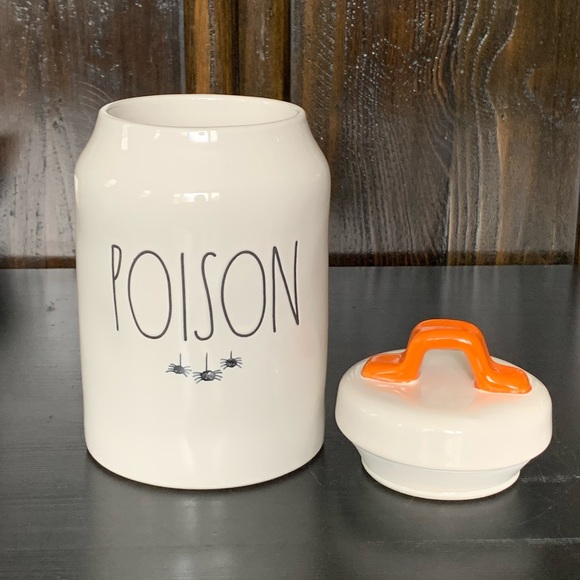 Rae Dunn POISON with Spiders Ceramic Halloween Canister - Picture 7 of 9